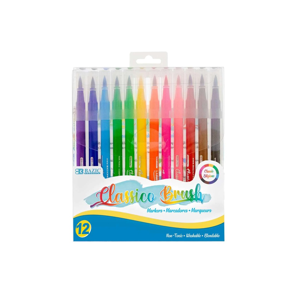 Washable Brush Markers 12 Colors