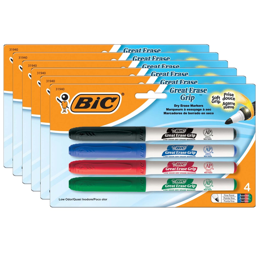 Great Erase® Fine Point Low Odor Dry Erase Markers 24ct in 4 Colors
