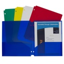 Assorted Two-Pocket Heavyweight Poly Folders with Three-Hole Punch 10ct
