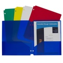 C‑Line® Two‑Pocket Heavyweight Poly Portfolio Folders with 3‑Hole Punch, Assorted, 10ct, Two‑Pocket Poly Folders