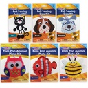 Creativity Street® Animal Craft Kits, Felt & Pom Pon — 6 DIY Animal Projects