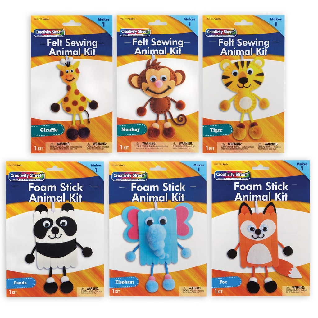 Creativity Street® Animal Craft Kits, Felt & Foam — 6 DIY Animal Projects