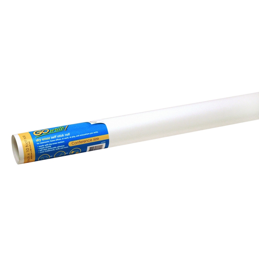 White 24" x 10' Self-Adhesive Dry Erase Roll