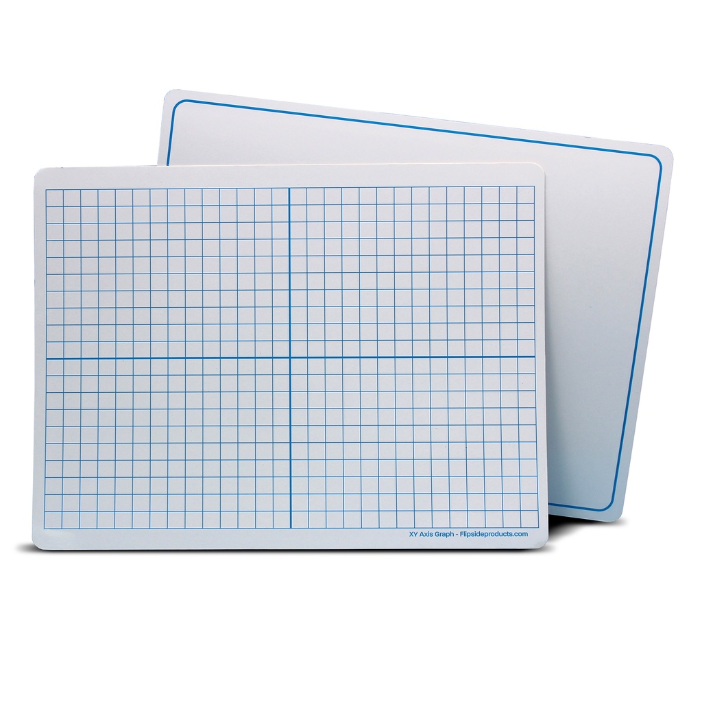 Two-Sided XY Axis/Plain 9" x 12" Dry Erase Learning Mats Pack of 12
