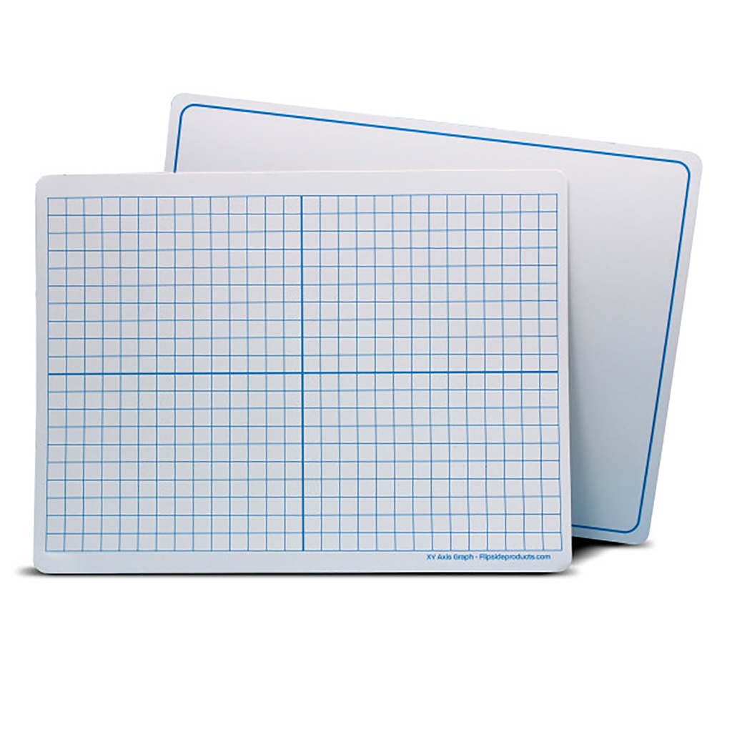 Two-Sided XY Axis/Plain 9" x 12" Dry Erase Learning Mats Pack of 48