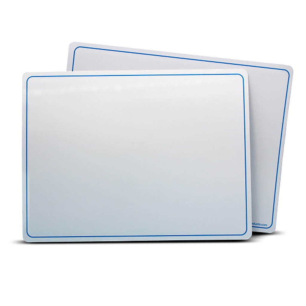 Two-Sided Plain 9" x 12" Dry Erase Learning Mats Pack of 24