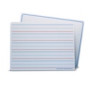 Two-Sided Red & Blue Ruled/Plain 9" x 12" Dry Erase Learning Mats Pack of 48