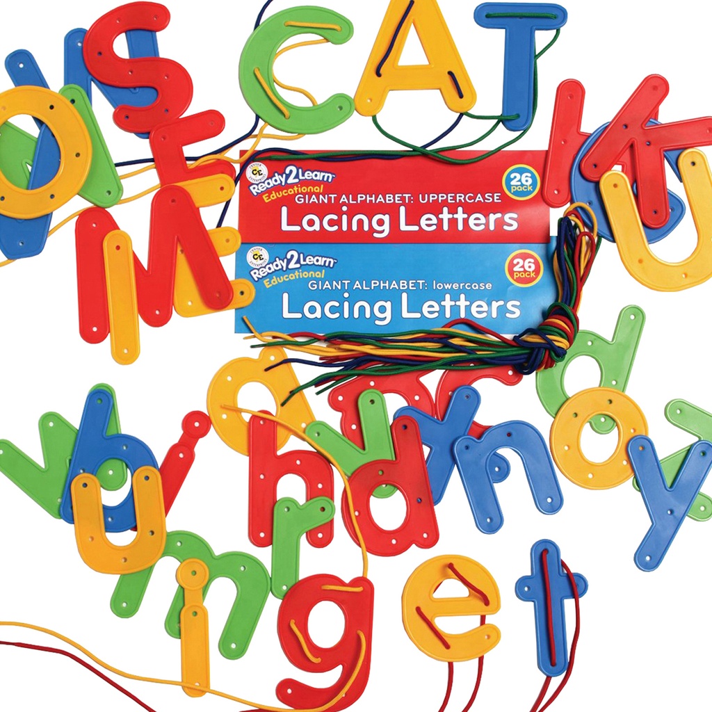Ready2Learn® Lacing Alphabet — 52 letters + 16 laces for fine‑motor literacy