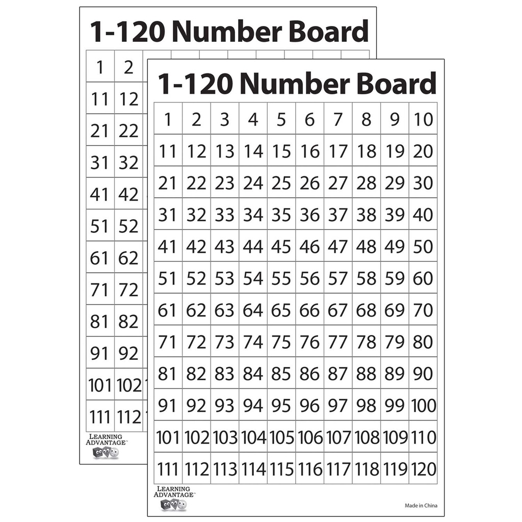 Creativity Street® 1–120 Number Dry Erase Boards — Class Pack of 20