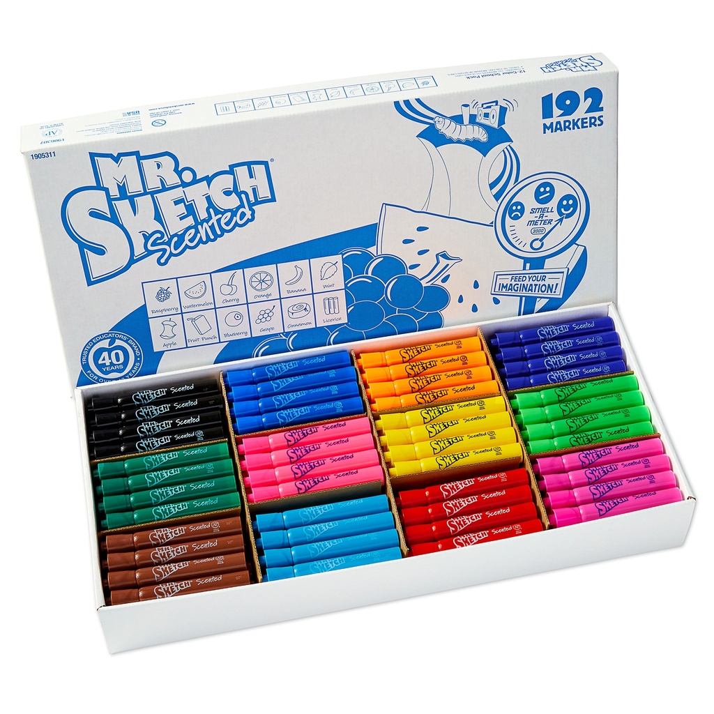 192 Scented Chisel Tip Markers in 12 Colors