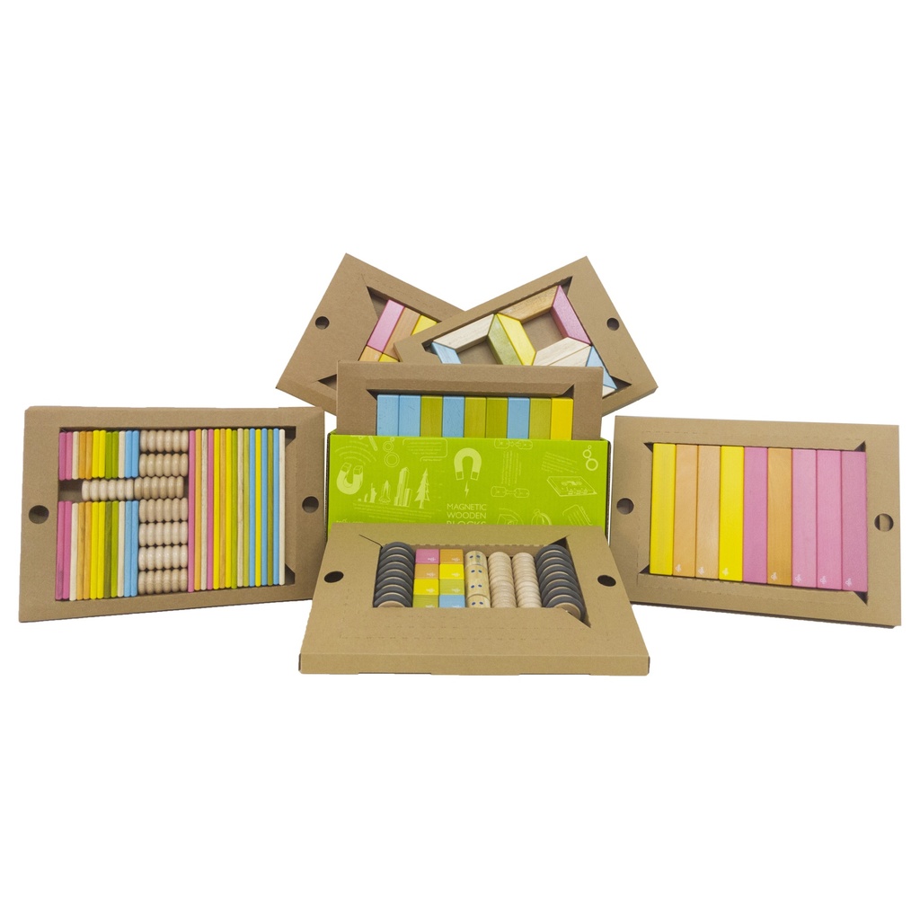 Classroom Magnetic Wooden Block Kit, 130 Pieces | K12001SJG TEG