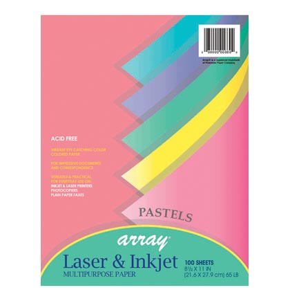 100ct 8.5x11 Array Pastels Multipurpose Paper