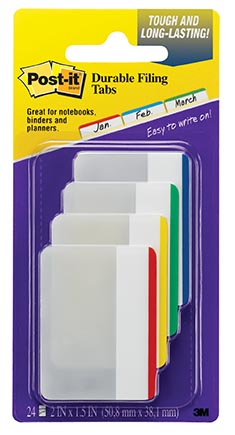 Assorted Colors Post it Durable Blank Tabs
