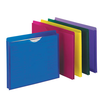 10ct Assorted Translucent Poly File Jackets