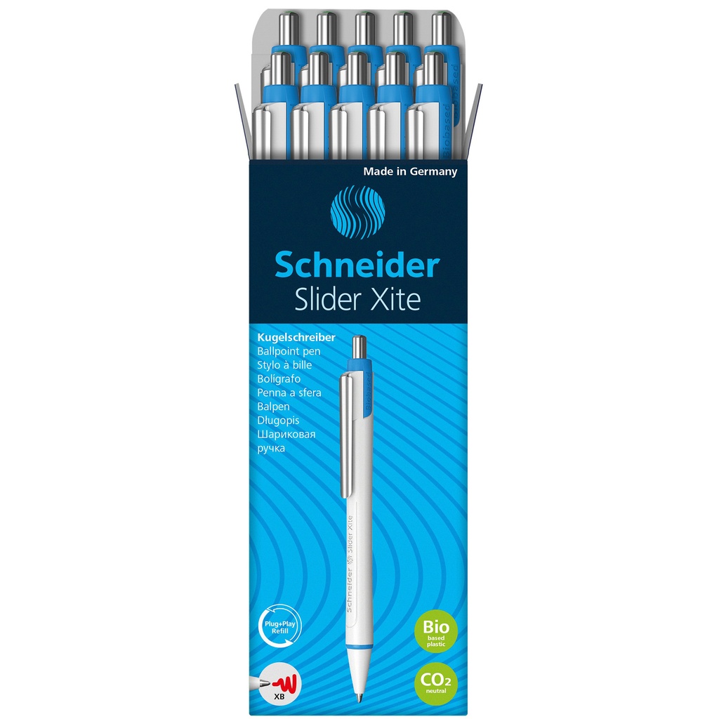 Green Slider Xite XB Refillable + Retractable Ballpoint Pens Box of 10
