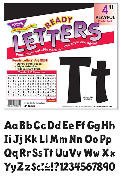 Black 4" Playful Ready Letters Combo Pack
