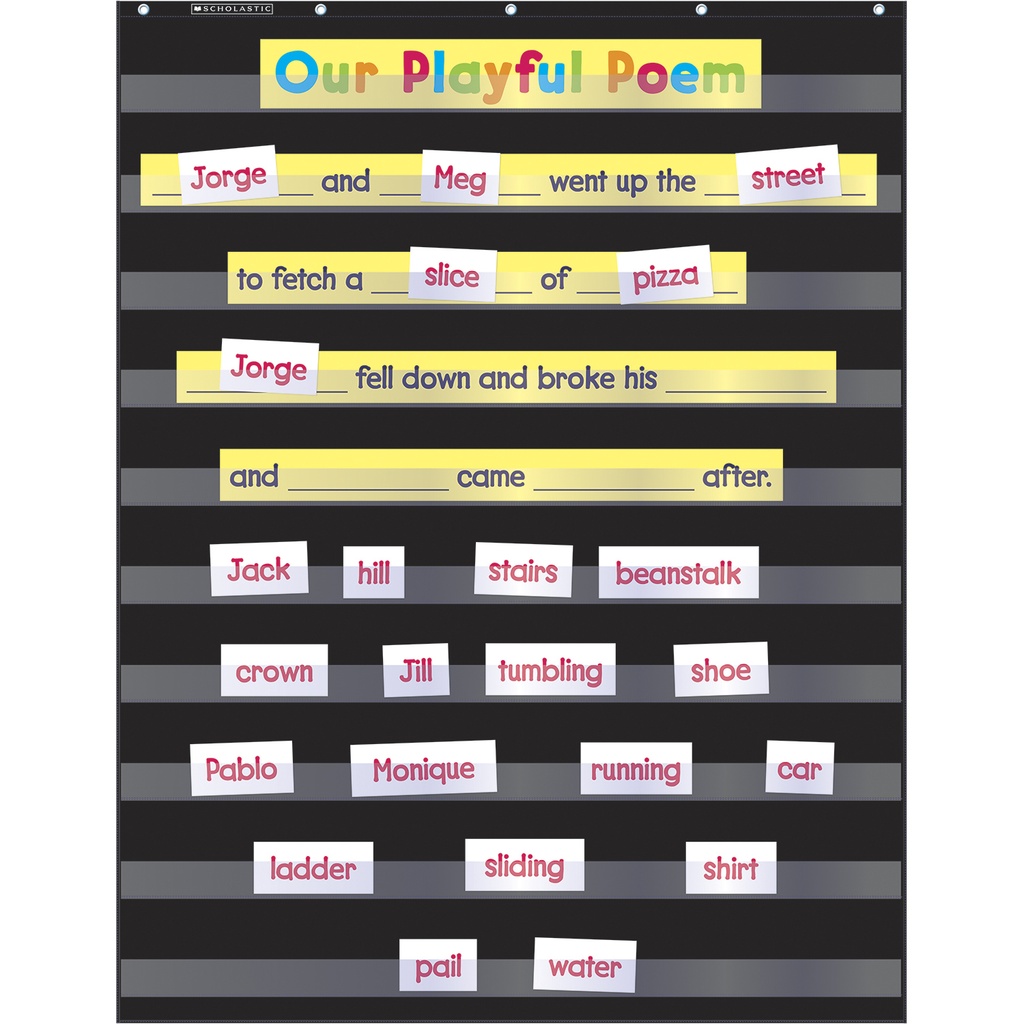 Scholastic® Standard Pocket Chart — 34"×44", 10 pockets, black