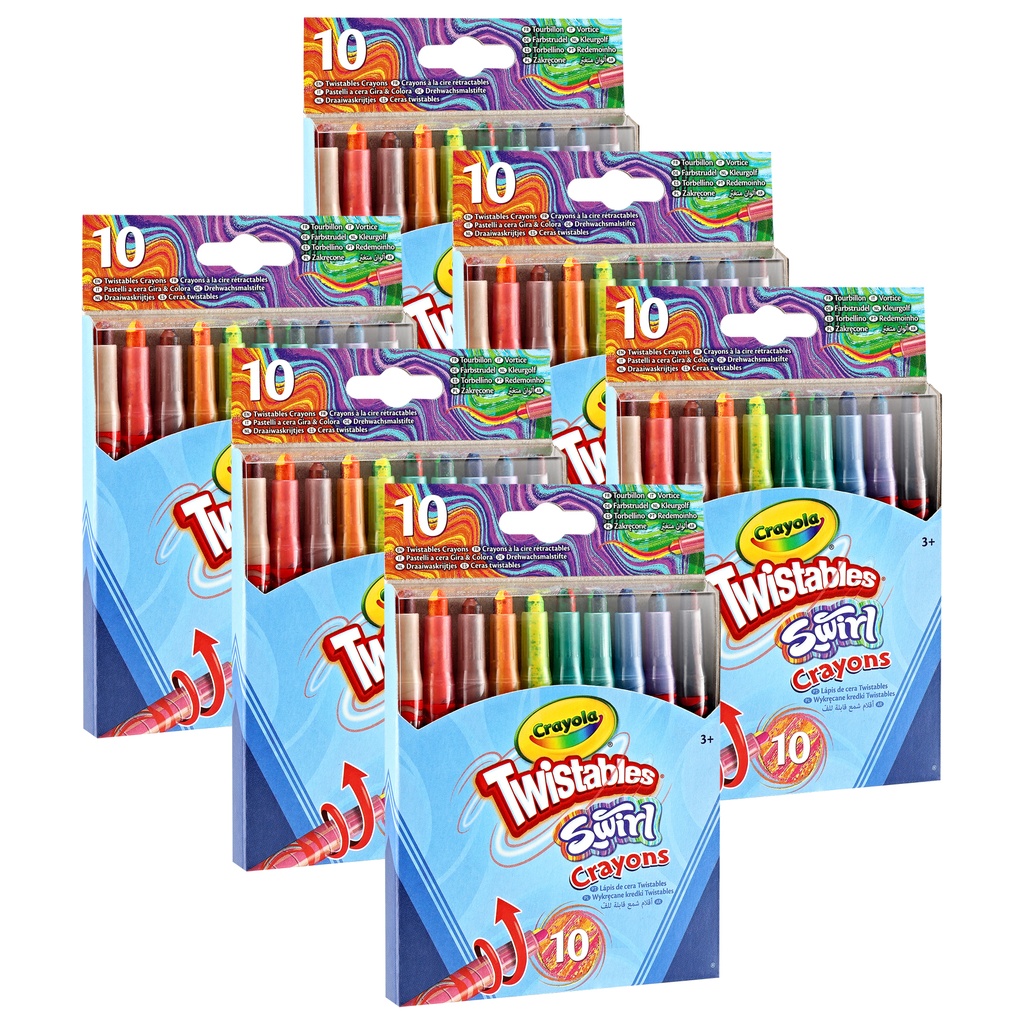 Crayola® Swirl Mini Twistables® Crayons — 10‑count packs, case of 6