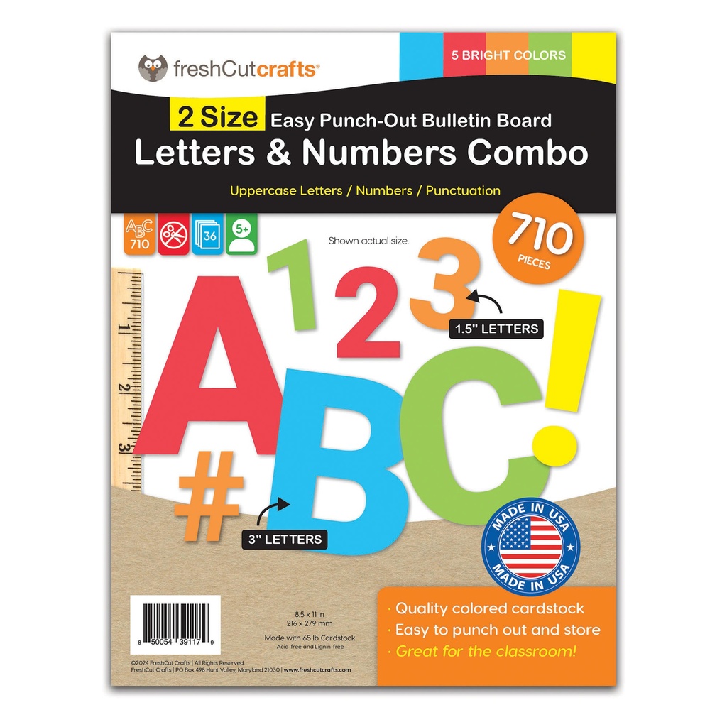Bright Colors Bulletin Board Letters & Numbers