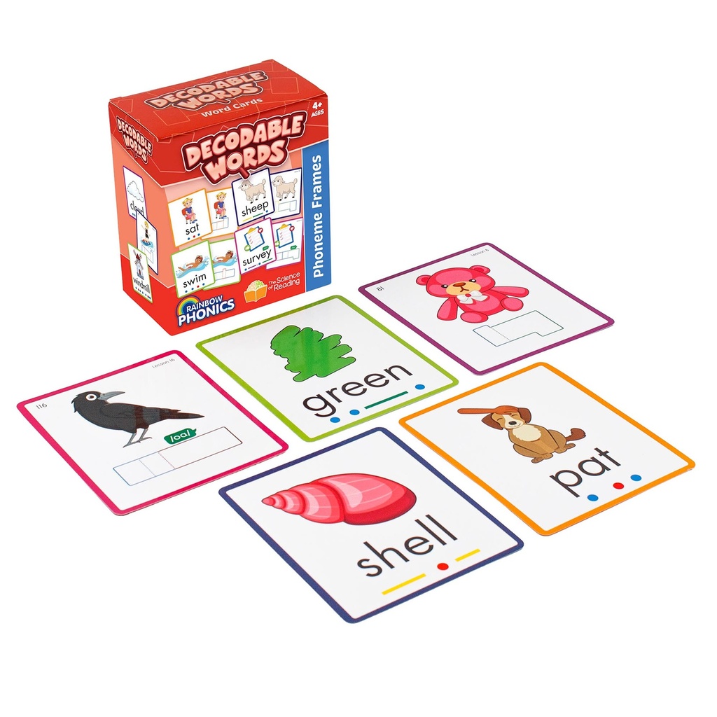 Junior Learning® Rainbow Phonics Decodable Word Cards — Reusable decoding/encoding practice across Rainbow Phonics phases