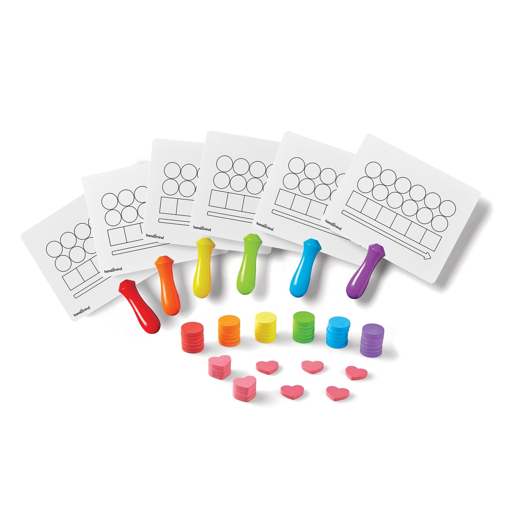 hand2mind® Elkonin Box Magnetic Answer Board Set, Set of 6 — Hands‑on phonemic awareness and phonics segmentation