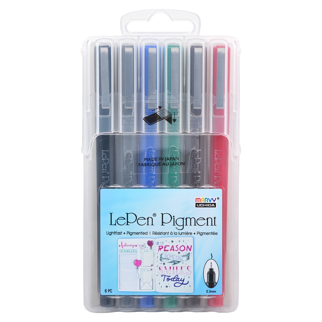 LePen® Primary Color Pigment Pens Pack of 6