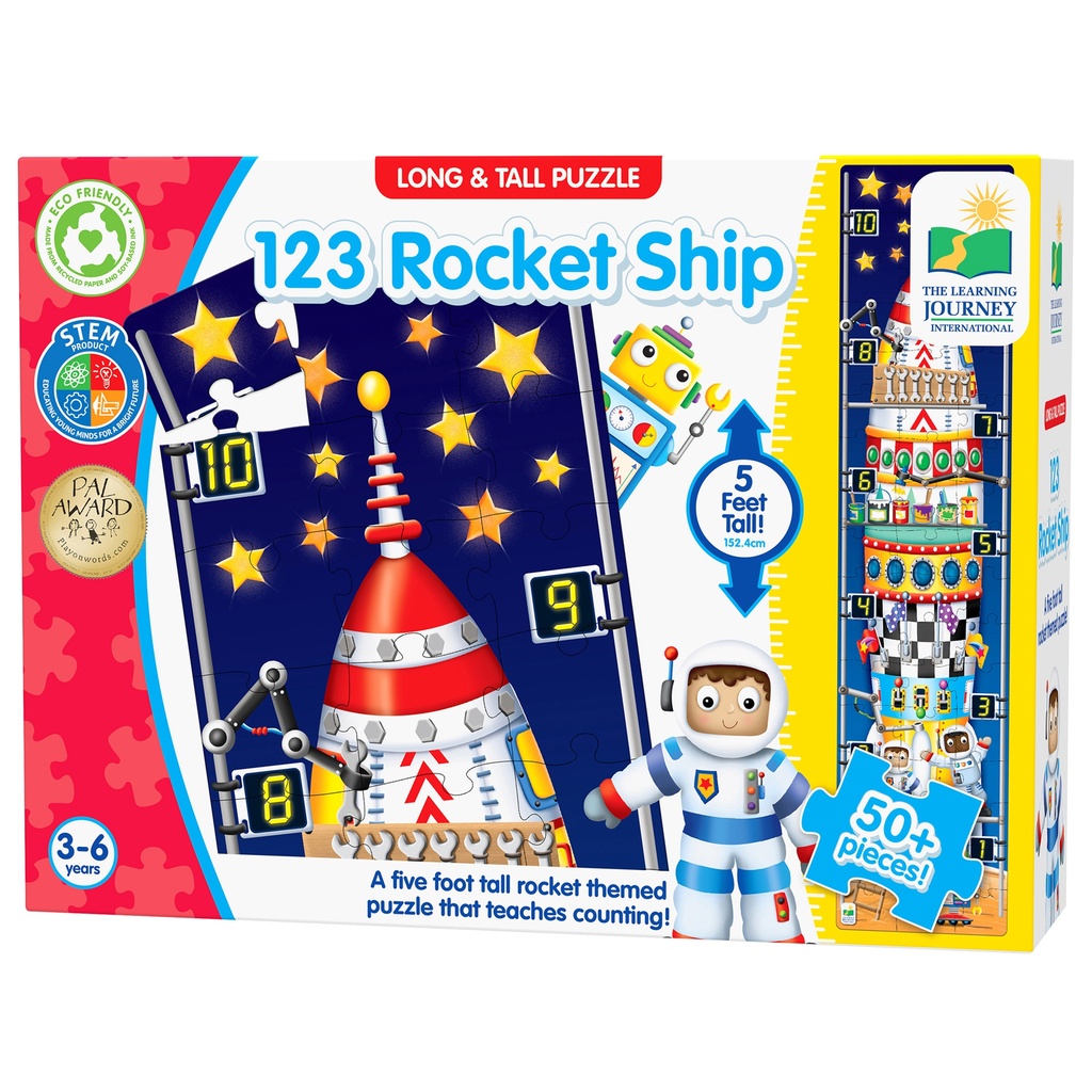 The Learning Journey® Long & Tall Puzzle — 123 Rocket Ship Counting Puzzle