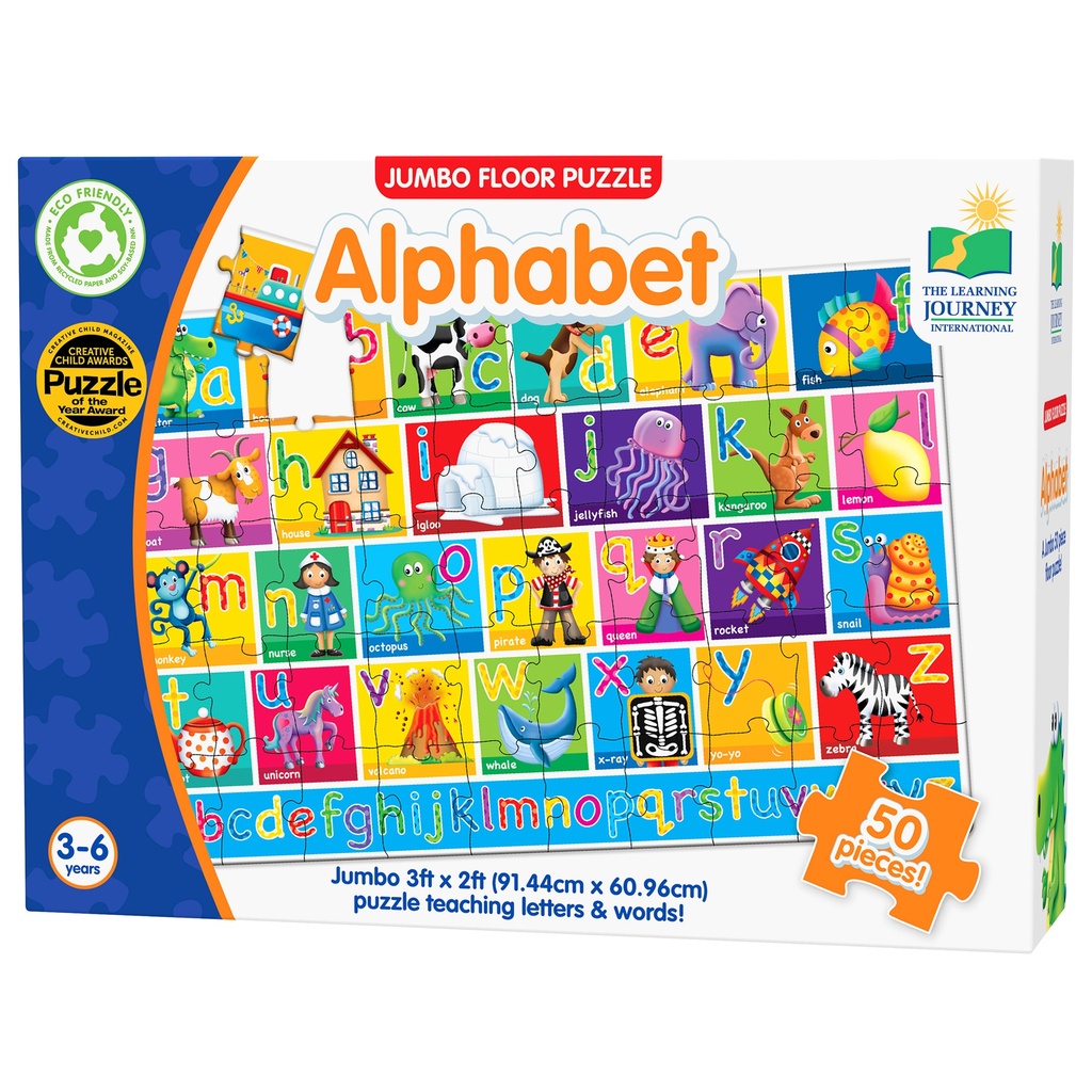 The Learning Journey® Jumbo Floor Puzzle — Alphabet (3' × 2', 50 pieces)