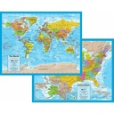 Waypoint Geographic® World/USA Laminated Notebook Maps, 32 Count — Classroom set, binder‑ready