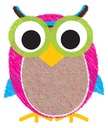 Burlap Scribble Owl Magnetic Whiteboard Eraser