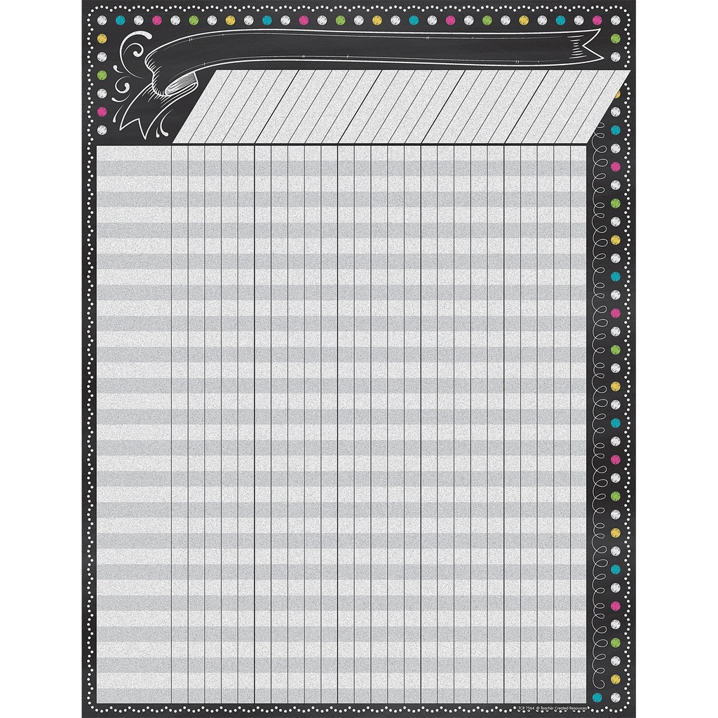 Teacher Created Resources® Chalkboard Brights Incentive Chart — 17" × 22"