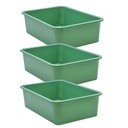 Teacher Created Resources® Eucalyptus Green Large Plastic Storage Bin, Pack of 3