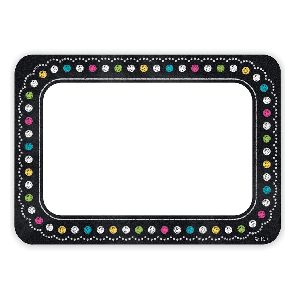 TCR Chalkboard Brights Name Tags/Labels, 3½"×2½", 36/Pack (TCR5623)