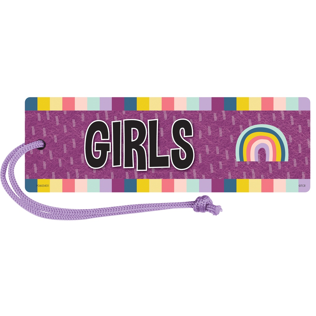 Teacher Created Resources® Oh Happy Day Magnetic Girls Pass — 6¾" × 2¼" Magnetic Hall Pass