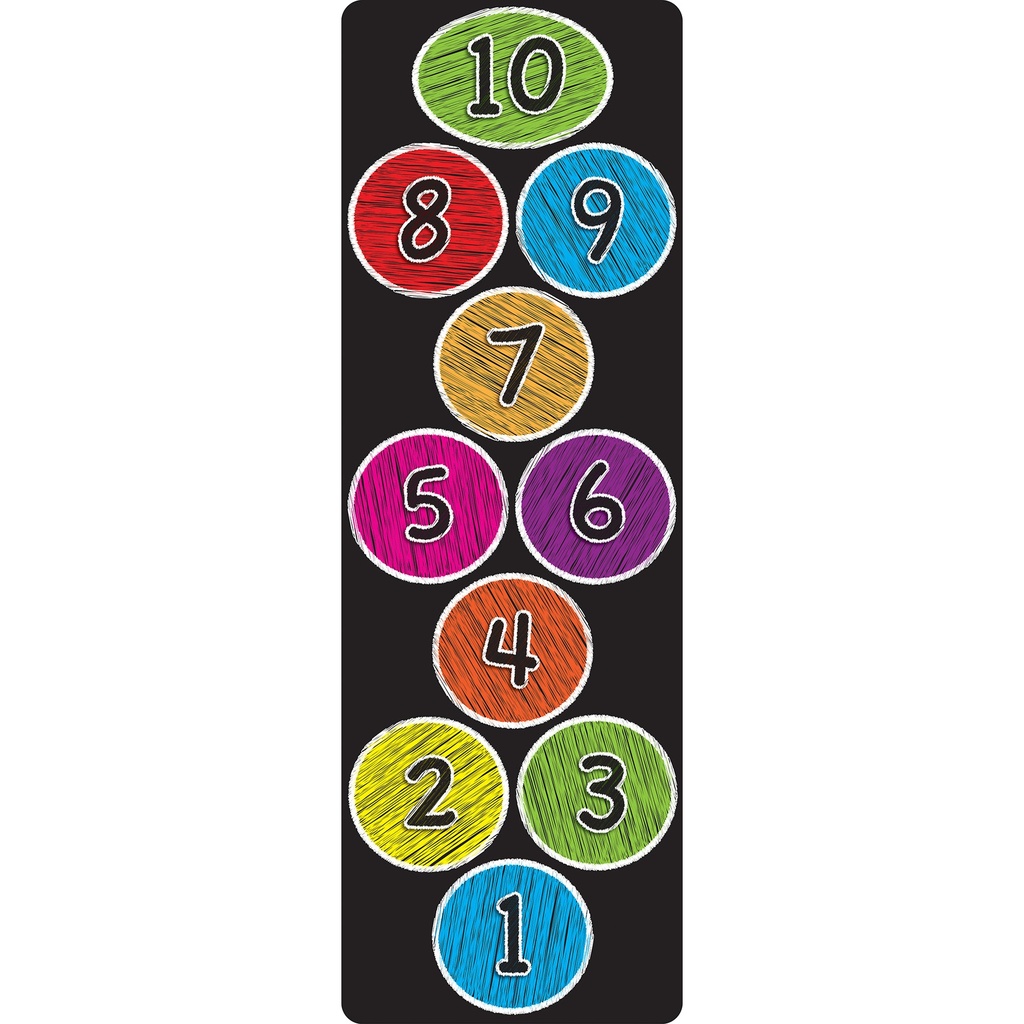 Ashley Productions® Smart Poly™ The Original Fun Mat™ Runner — Slip-resistant floor runner that teaches numbers 1–10 with bright chalk-style circles