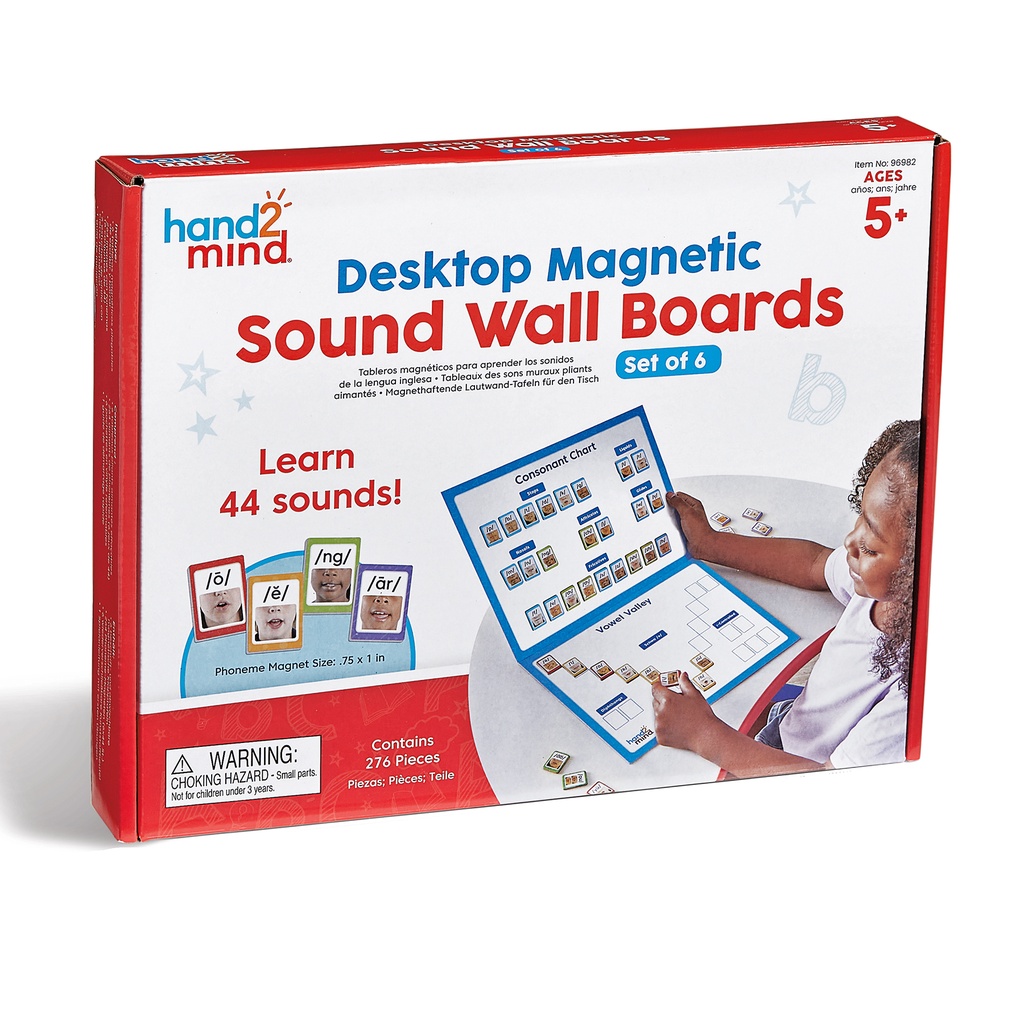 hand2mind® Desktop Magnetic Sound Wall Boards — Set of 6 Small‑Group Kits