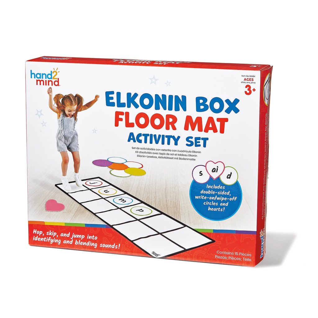 hand2mind® Elkonin Box Floor Mat Activity Set — Large‑Format Phoneme Segmentation