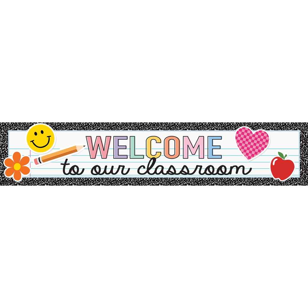 Teacher Created Resources® Cool for School Welcome to Our Classroom Banner — 8" × 39"