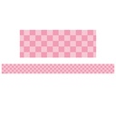 Teacher Created Resources® Cool for School Pink Checkers Straight Border Trim — 35 Feet