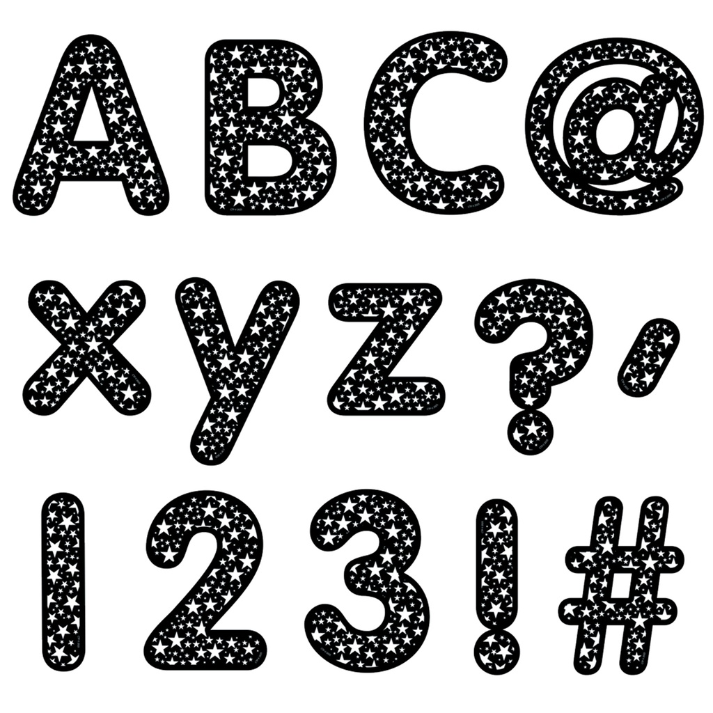 Core Decor Stars on Black Designer Letters