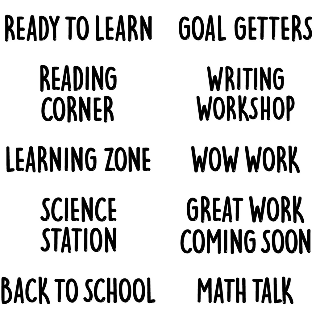 Core Decor School Time Punch-Out Phrases