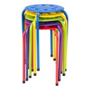 Assorted Color 17 3/4" H Plastic Stacking Stools Set of 5 