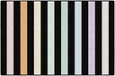SchoolGirl Style  Rainbow Stripe on Black Rectangle Area Rug