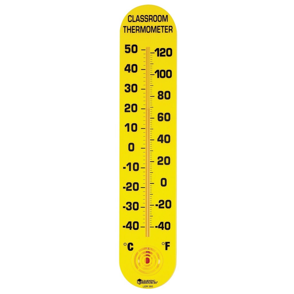 Learning Resources® Classroom Thermometer, Wall‑Mounted,15" H x 3" W