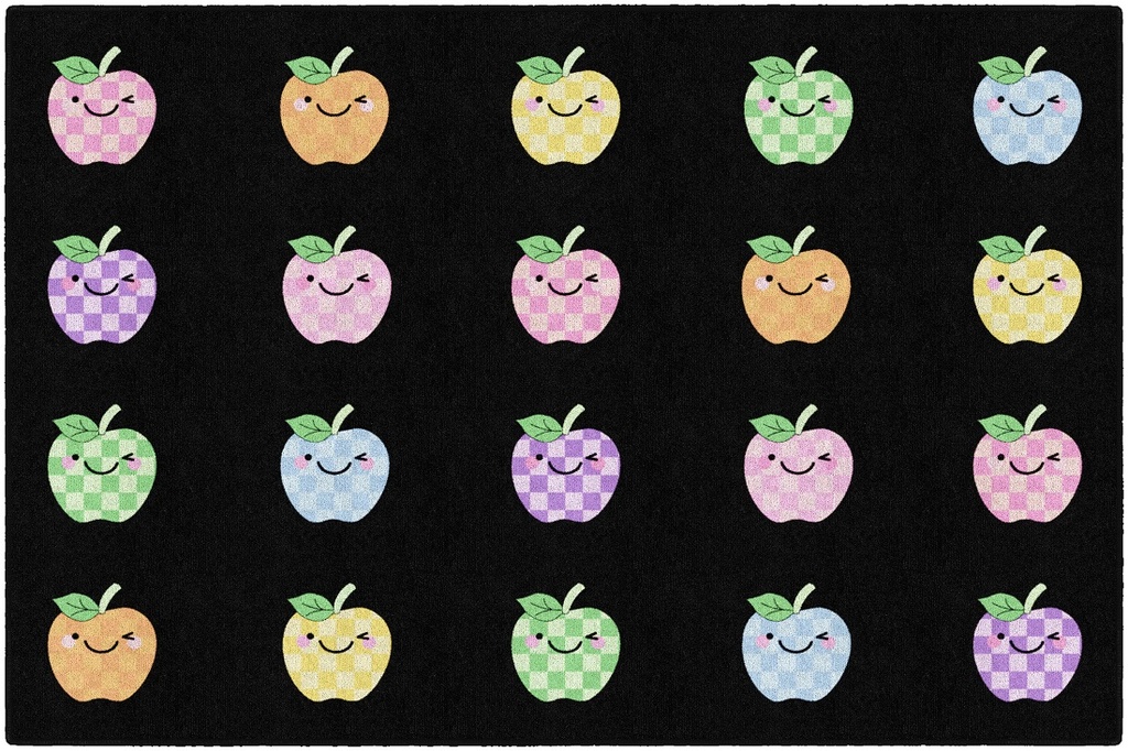 Schoolgirl Style™ Pastel Apple Sit Spots Rectangle Area Rug |CA3085 FC