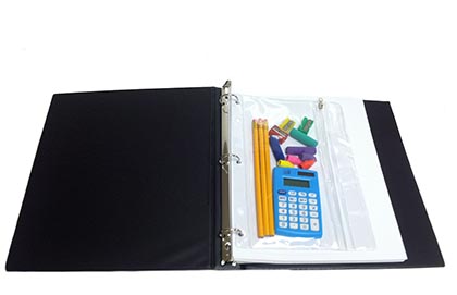 Charles Leonard® Clear Vinyl Binder Pencil Pouch — Zip‑Lock Closure, 10" × 7"