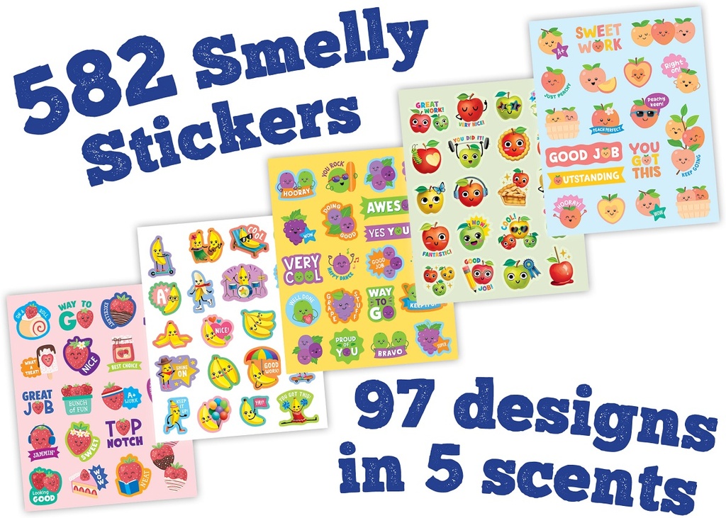 Teacher Created Resources® Fruit Pop Smelly Stickers Set, sizes vary (approx 2"" to 1/2""), 582 stickers