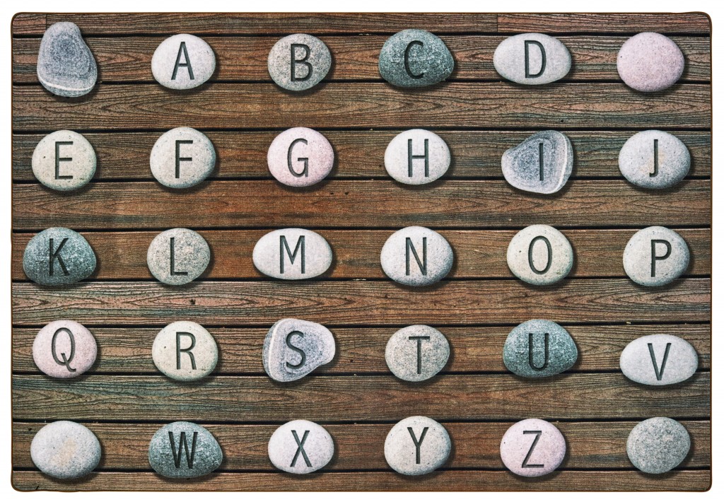 Alphabet Stones Rectangle Seating Rug