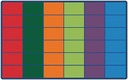 Colorful Rows Seating Rug 6ft x 9ft Rectangle