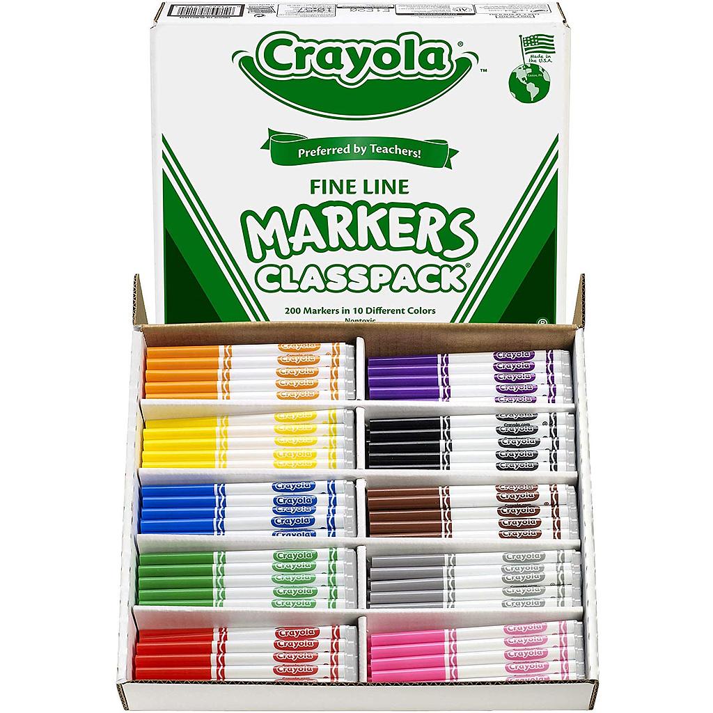 Crayola 200ct Fine Line Marker Classpack